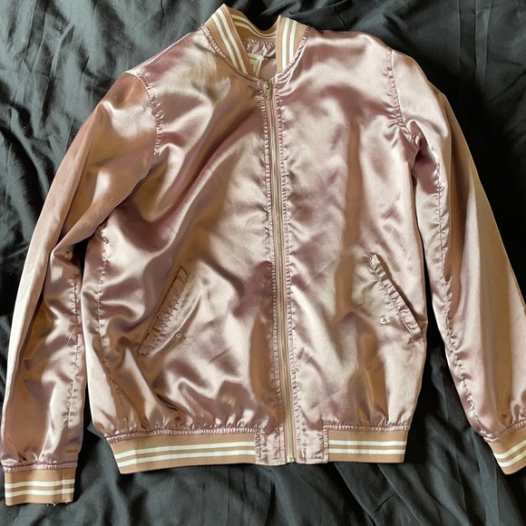 Pink satin bomber jacket - Picture 1 of 2